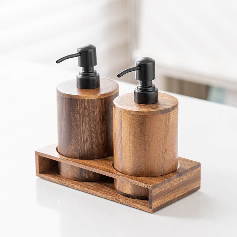 Walnut wood press-type portion - Luxury Skincare Bottles review and price