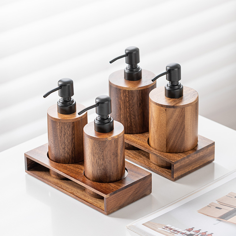Walnut wood press-type portion - Luxury Skincare Bottles review and price