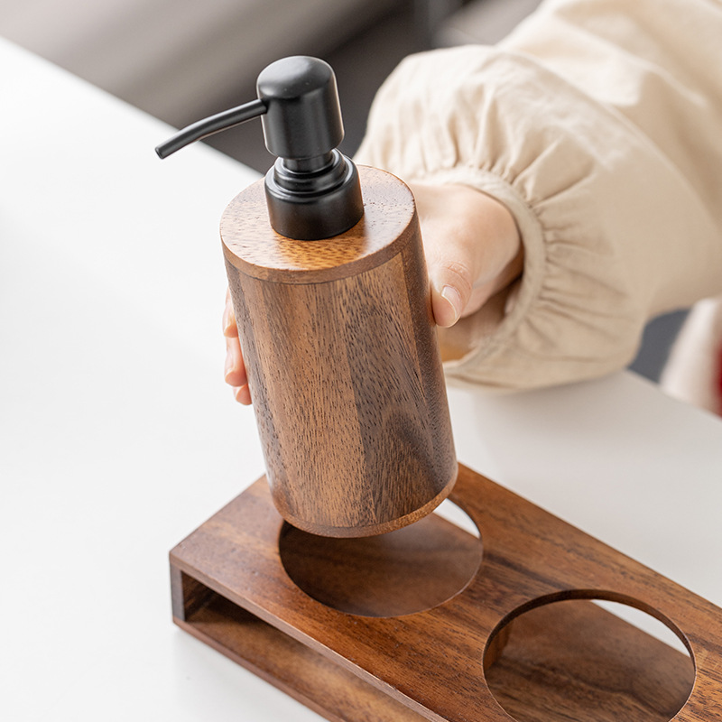 Walnut wood press-type portion - Luxury Skincare Bottles review and price