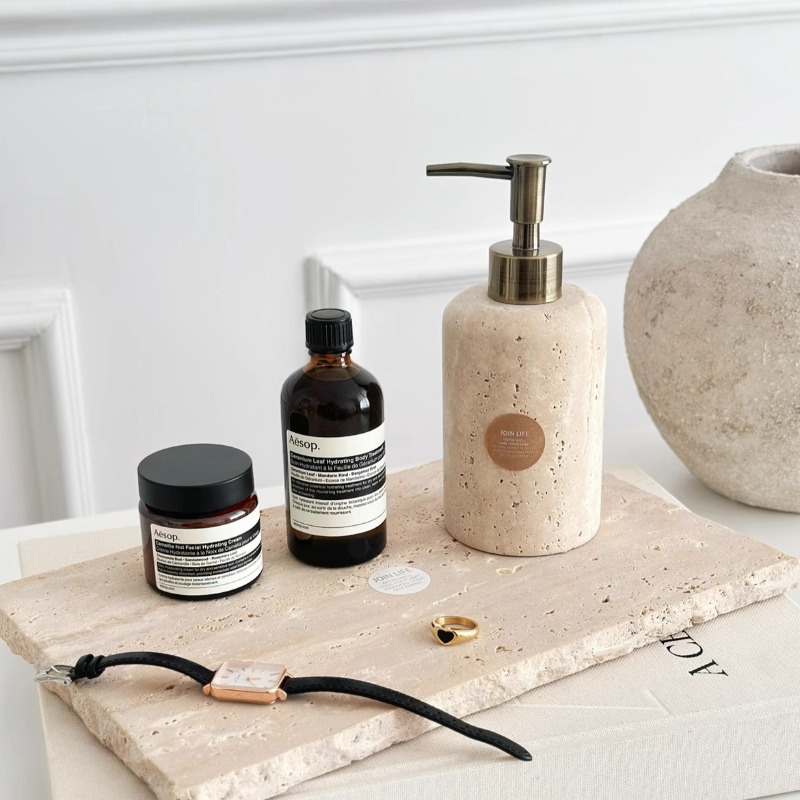 Natural Stone Lotion Dispenser - Luxury Skincare Bottles review and price